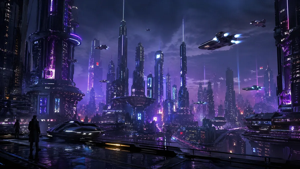 Neon sci-fi concept art